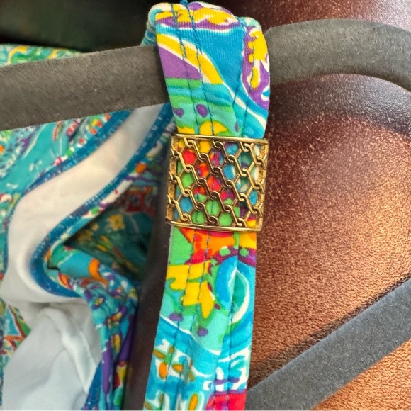 Lauren Ralph Lauren Swimsuit One-Piece Paisley Underwire Deep V Neck - Picture 5 of 10